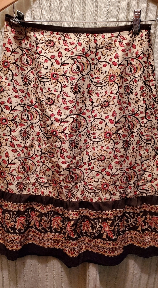 Tapestry-inspired silk skirt